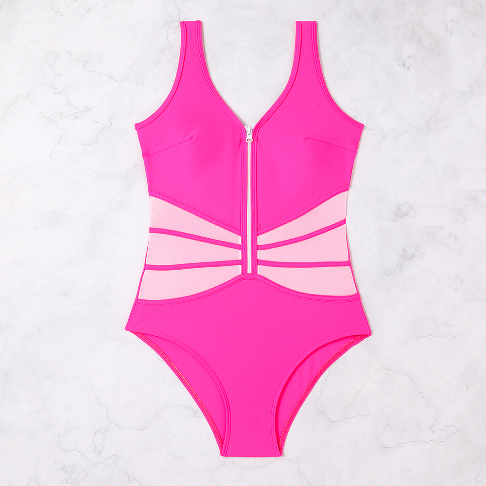 Women solid bikini one-piece Swimwear