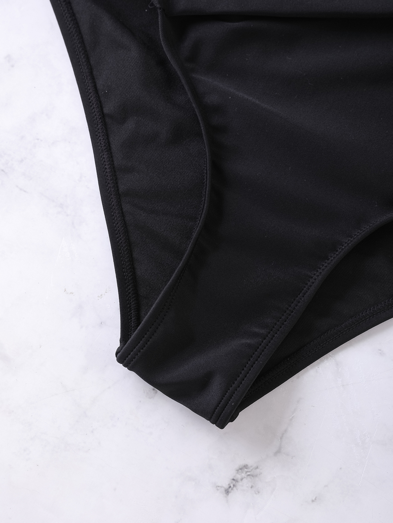 Women solid drawstring sexy one-piece swimsuit