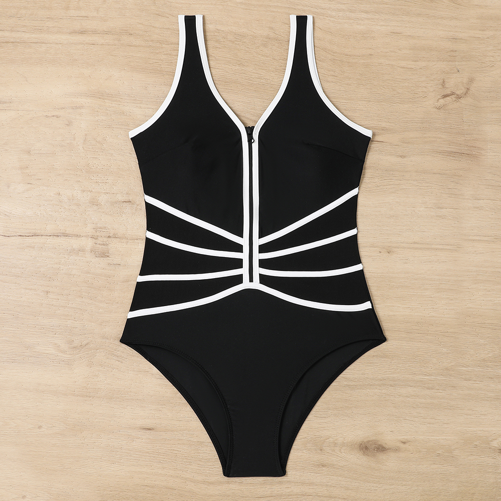 Women solid bikini one-piece Swimwear