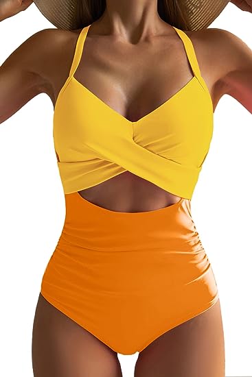 Sexy Lace-Up One-Piece Hollow Back Swimsuit