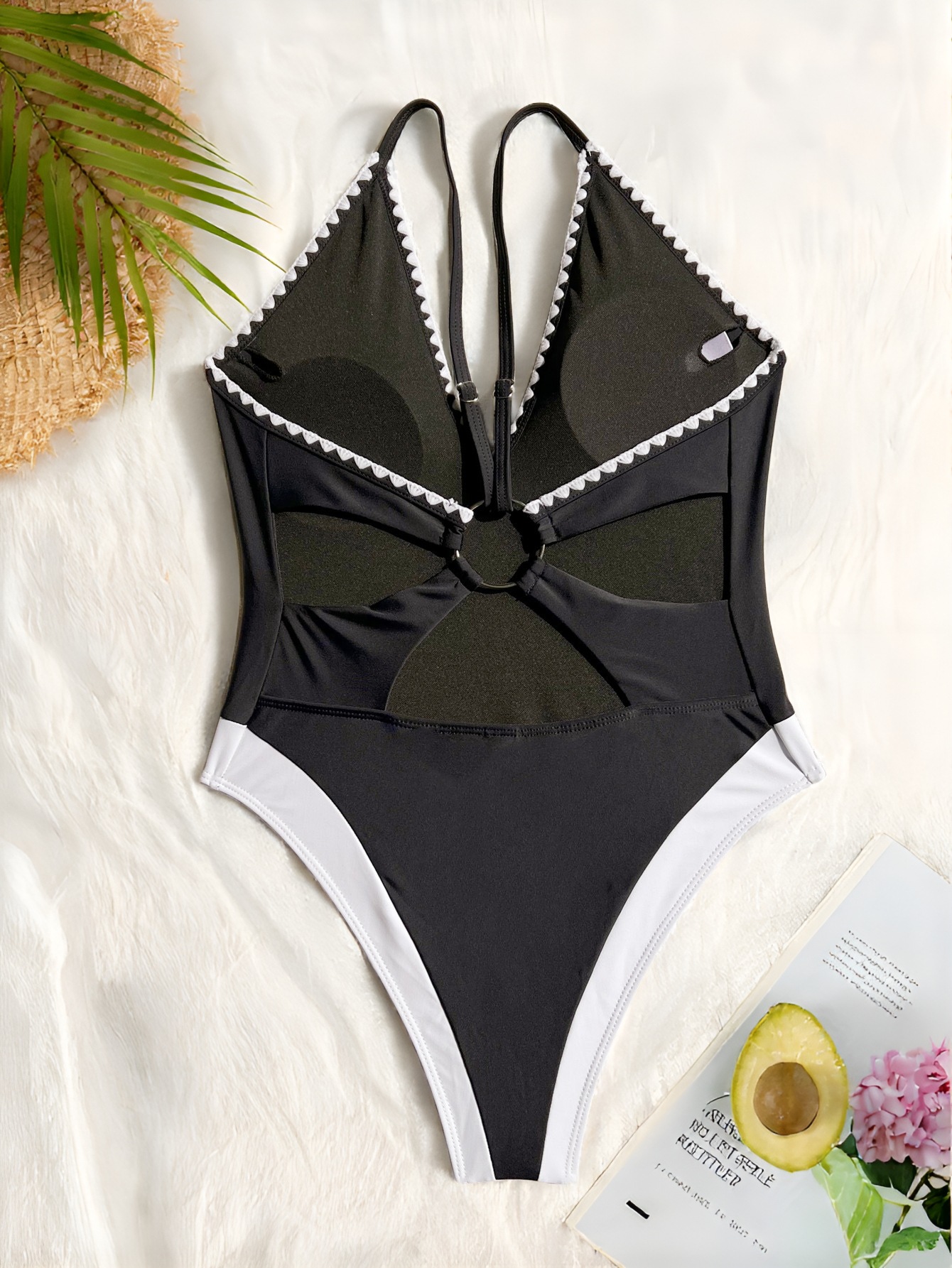 Women Backless Color Block Sexy Bikini One-piece Swimsuit
