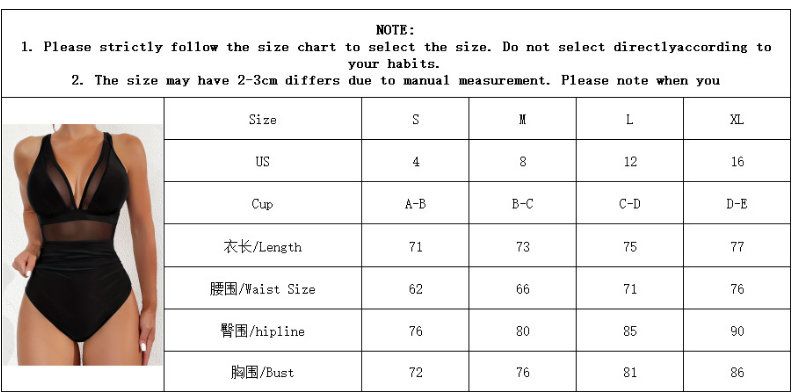 Women One-Piece Mesh Patchwork Swimsuit