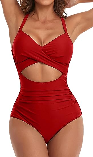 Sexy Lace-Up One-Piece Hollow Back Swimsuit