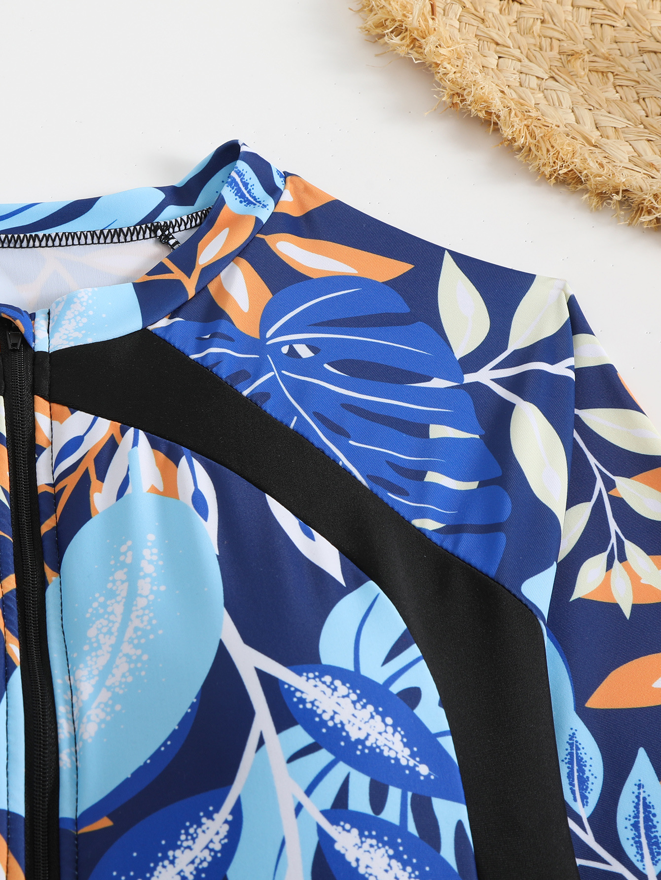 Sexy Racing Surfing Suit Color Matching One-Piece Zipper Tight Fitting Slim Fit Swimsuit