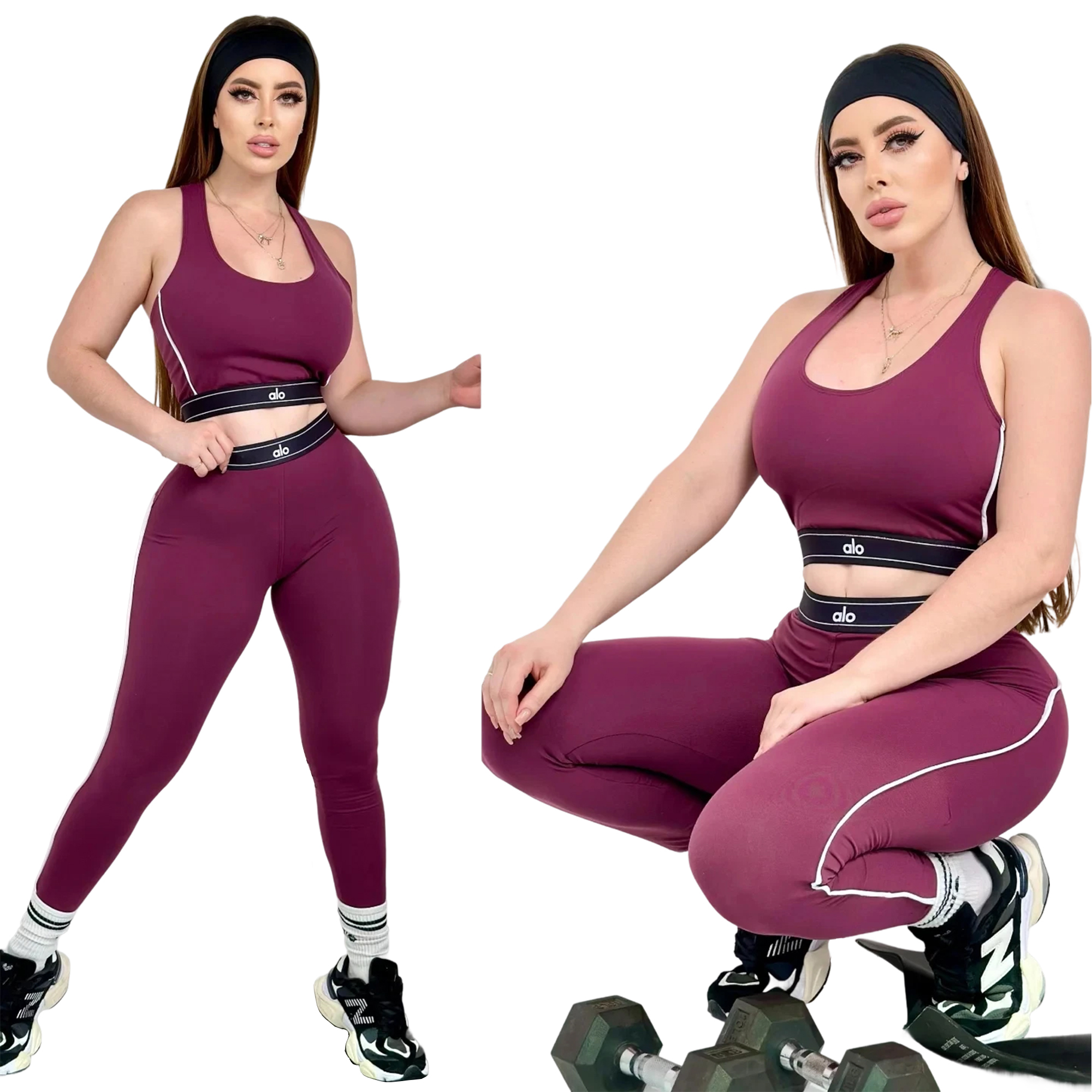 Women summer yoga sports vest and Pants two-piece set