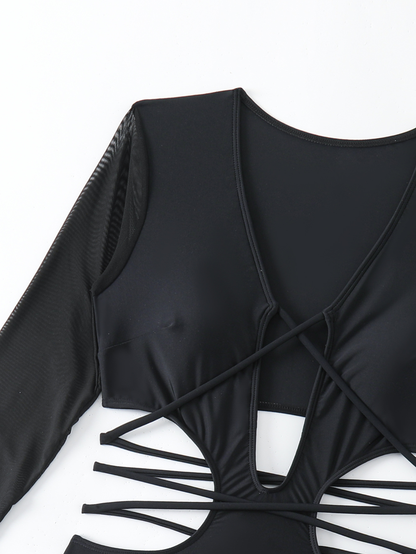 Women's Solid Color Long-Sleeved One-Piece Swimsuit