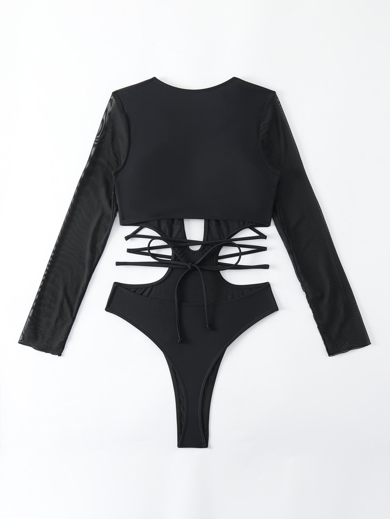 Women's Solid Color Long-Sleeved One-Piece Swimsuit