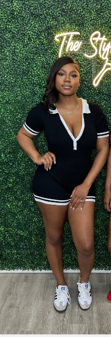 Women Summer American Casual Solid Sexy V-Neck Short Sleeve Jumpsuit