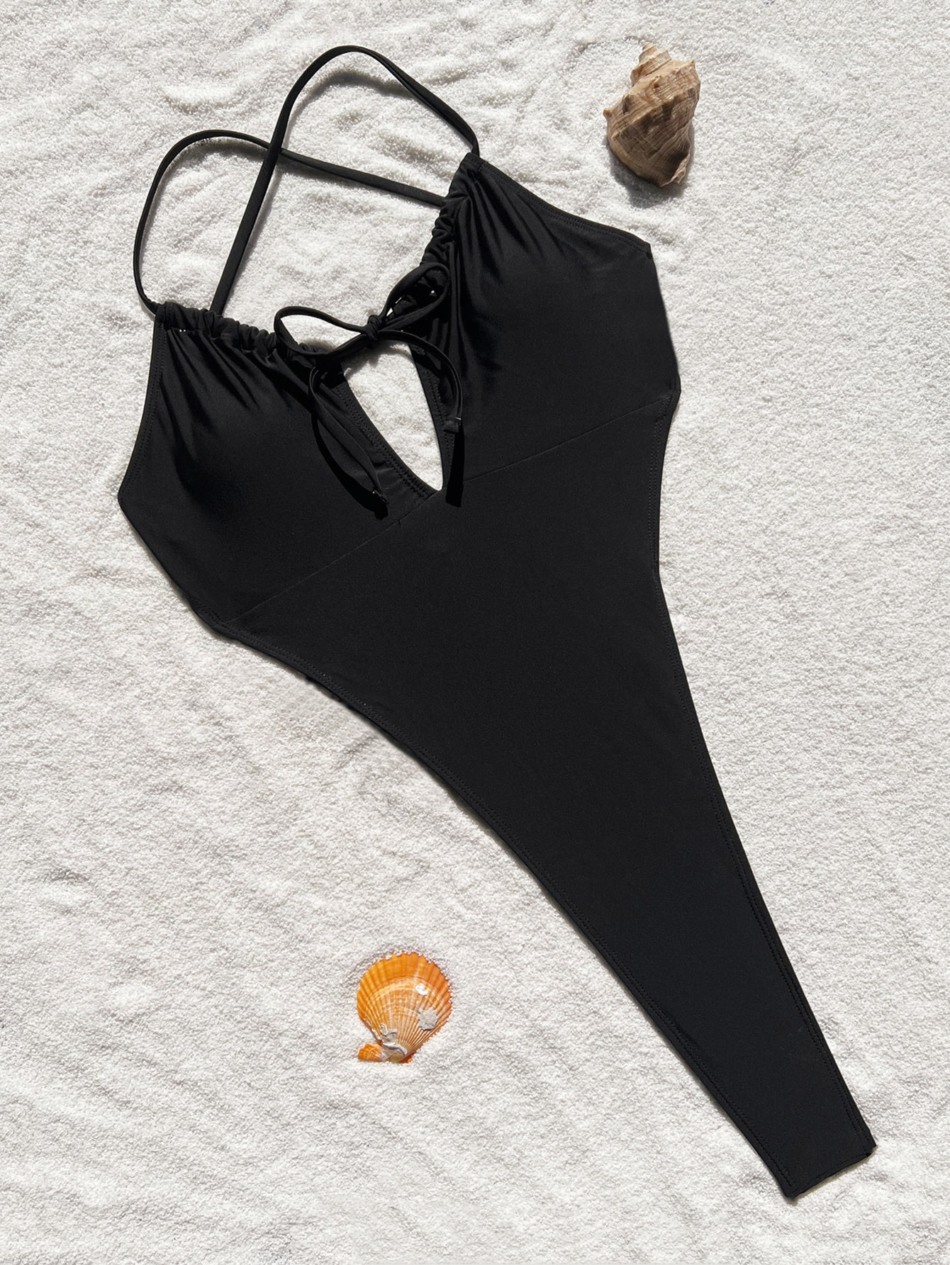 Women Solid Bikini Backless One-piece Swimwear
