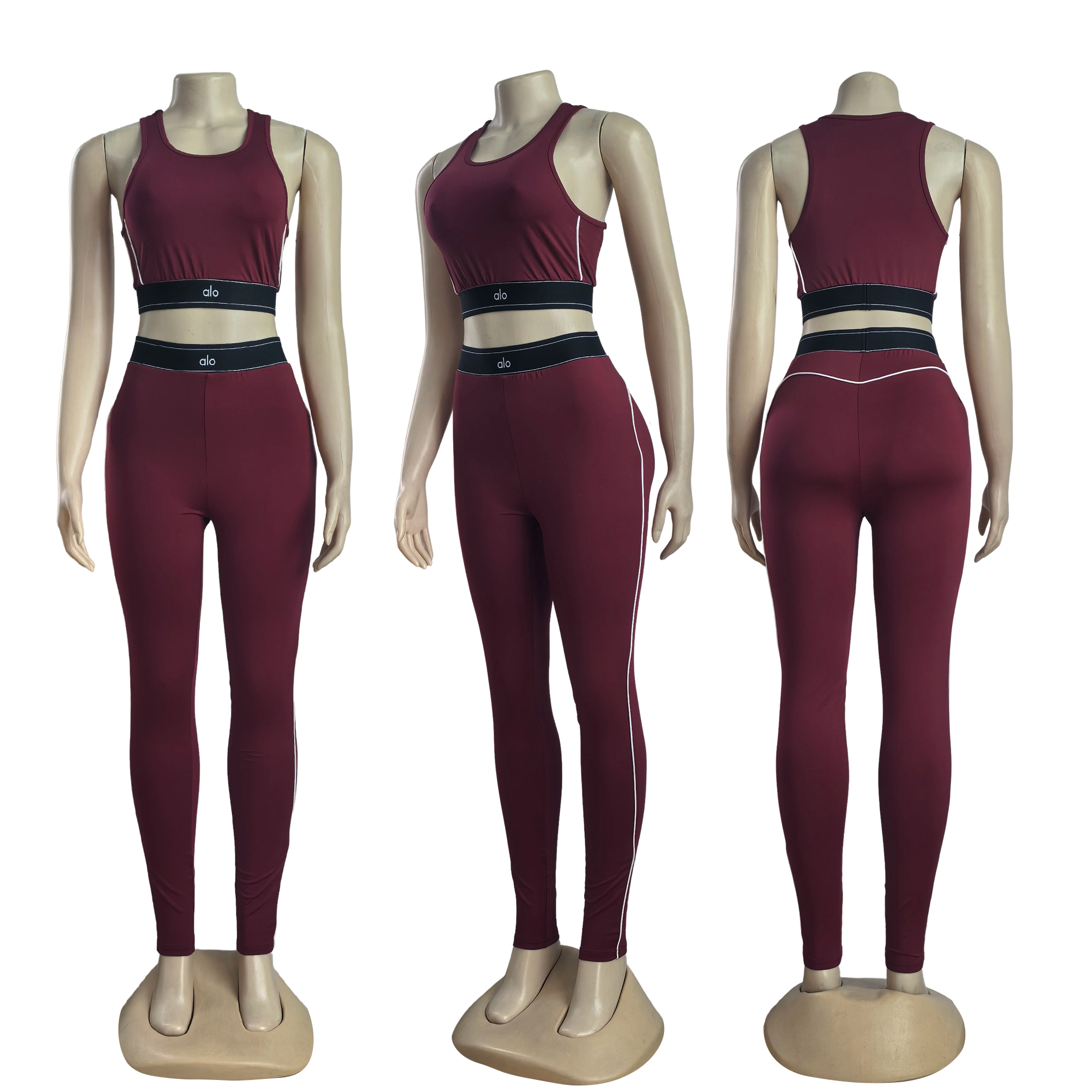 Women summer yoga sports vest and Pants two-piece set