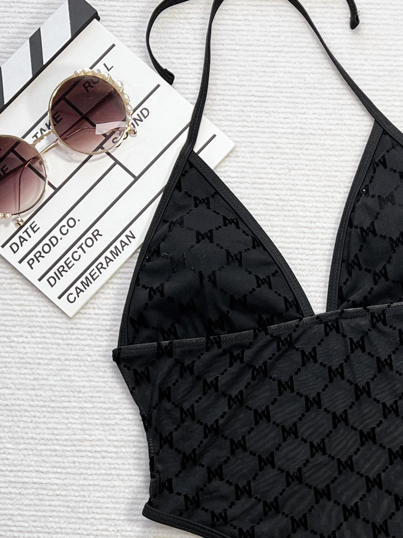 Mesh Patchwork One-Piece Swimsuit