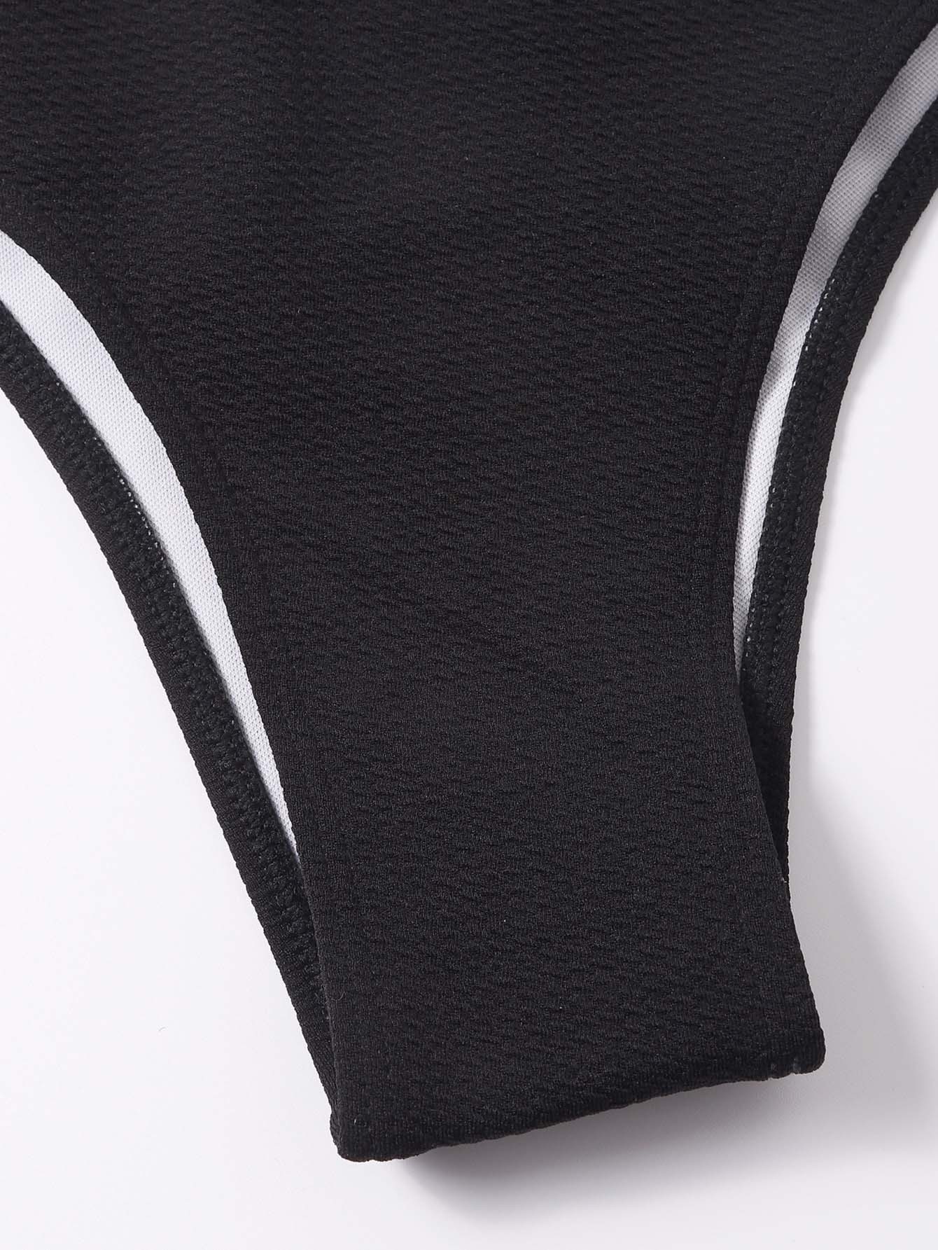 Women's Metal Belt Buckle Solid Color One-Piece Swimsuit