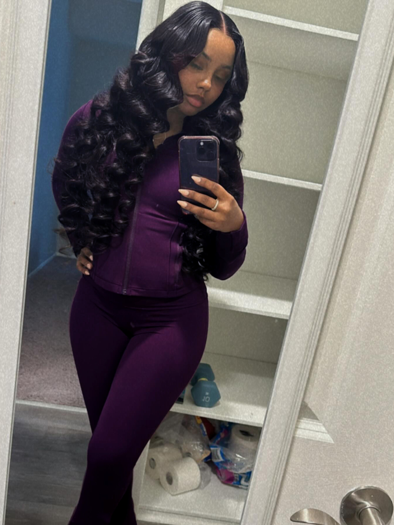 Sports Casual Women's Sexy Tight Fitting Long Sleeve Top Micro Bell Pants Two-Piece Set