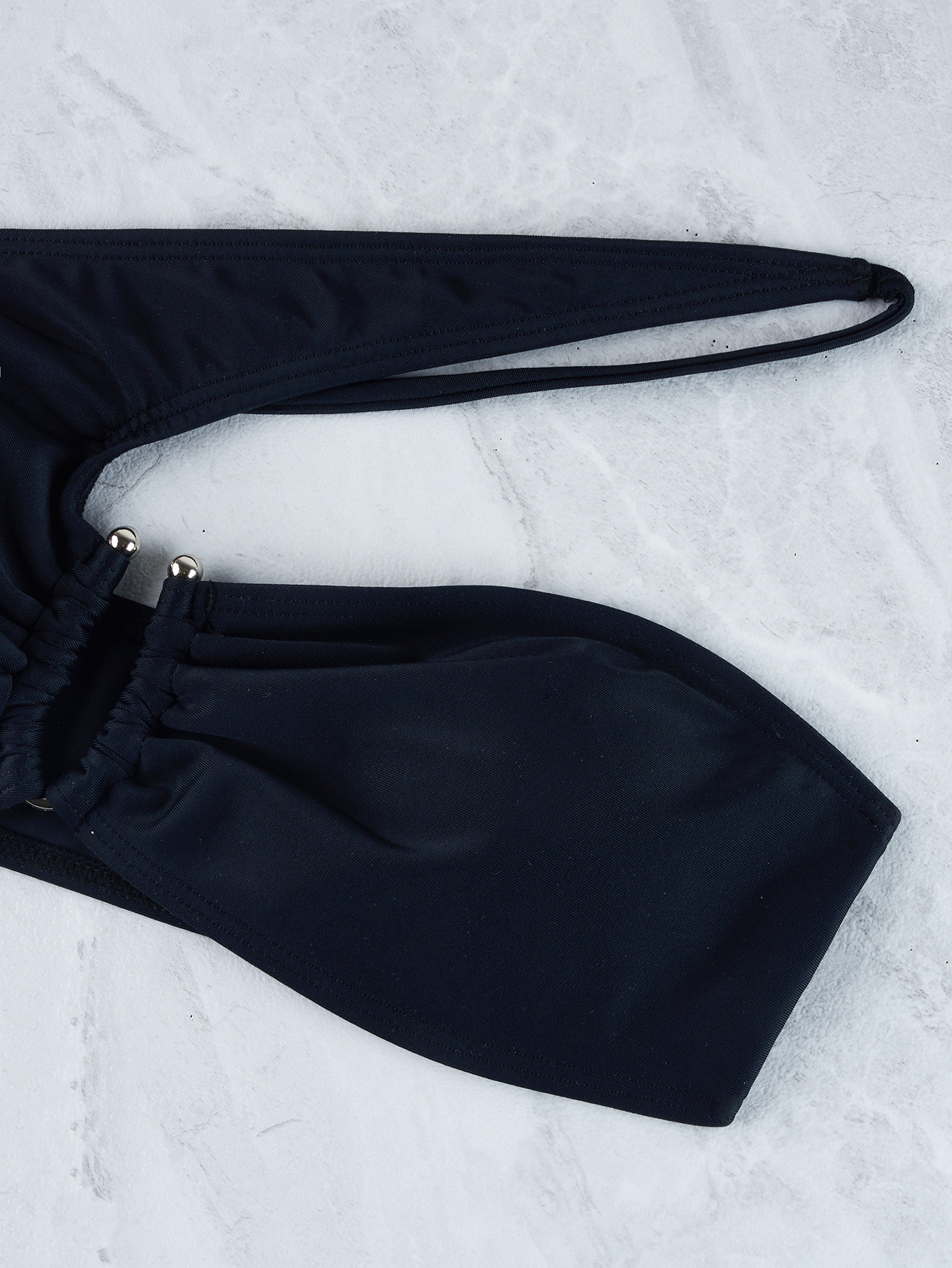 Women's Solid Color Slash Shoulder One-Piece Swimsuit