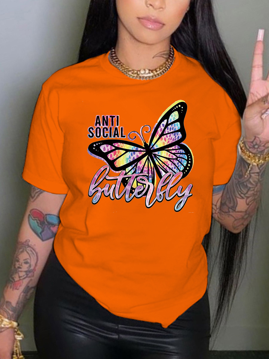 Women Beaded Round Neck T-shirt
