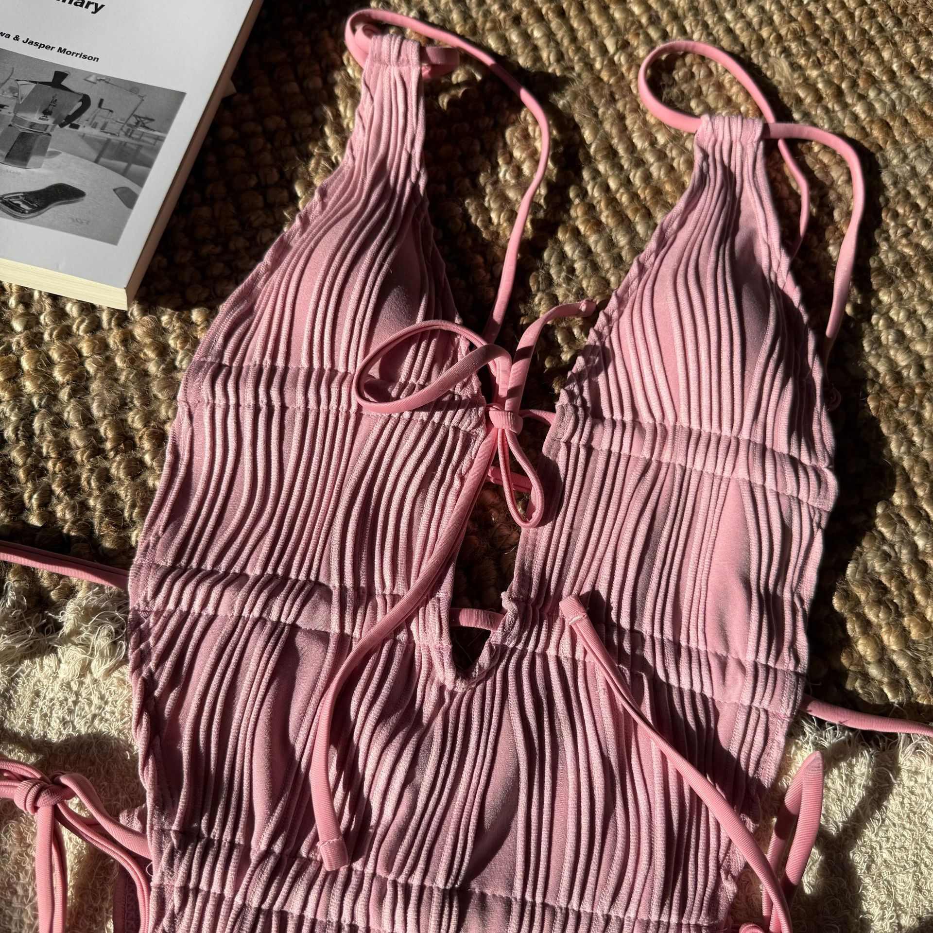 Women drawstring backless sexy one-piece Swimwear