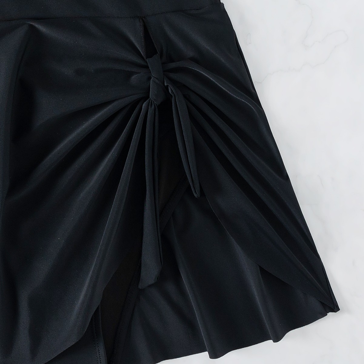 Women Solid Sexy Backless Bikini Short Skirt One-Piece Swimsuit