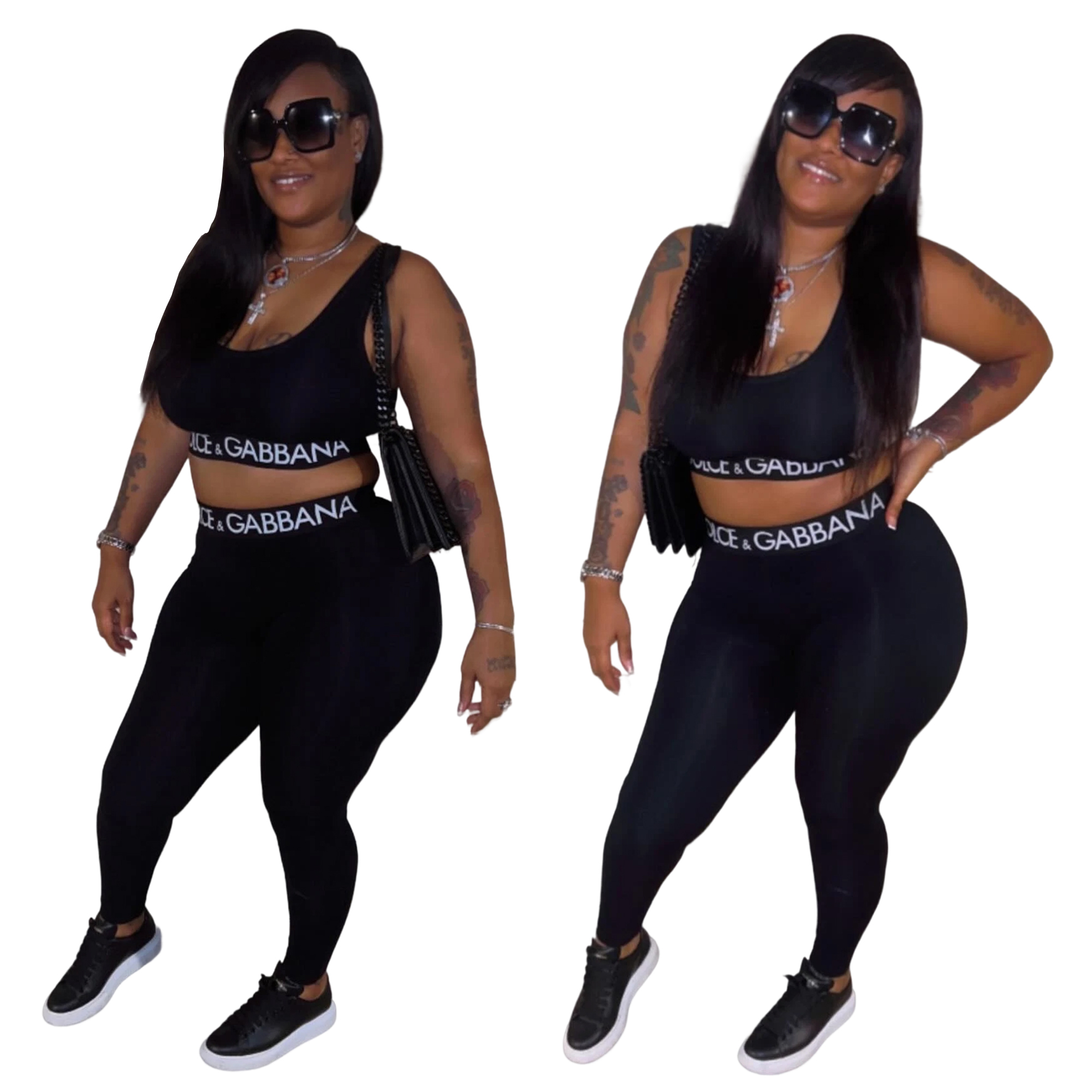 Women summer sports vest and trousers Casual two-piece set
