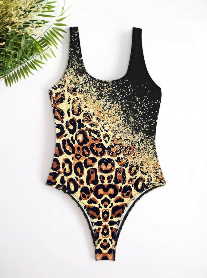Printed Tie-Dye One-Piece Swimsuit