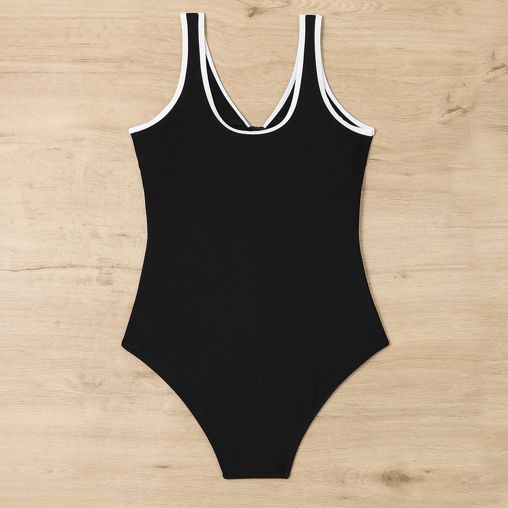 Women solid bikini one-piece Swimwear
