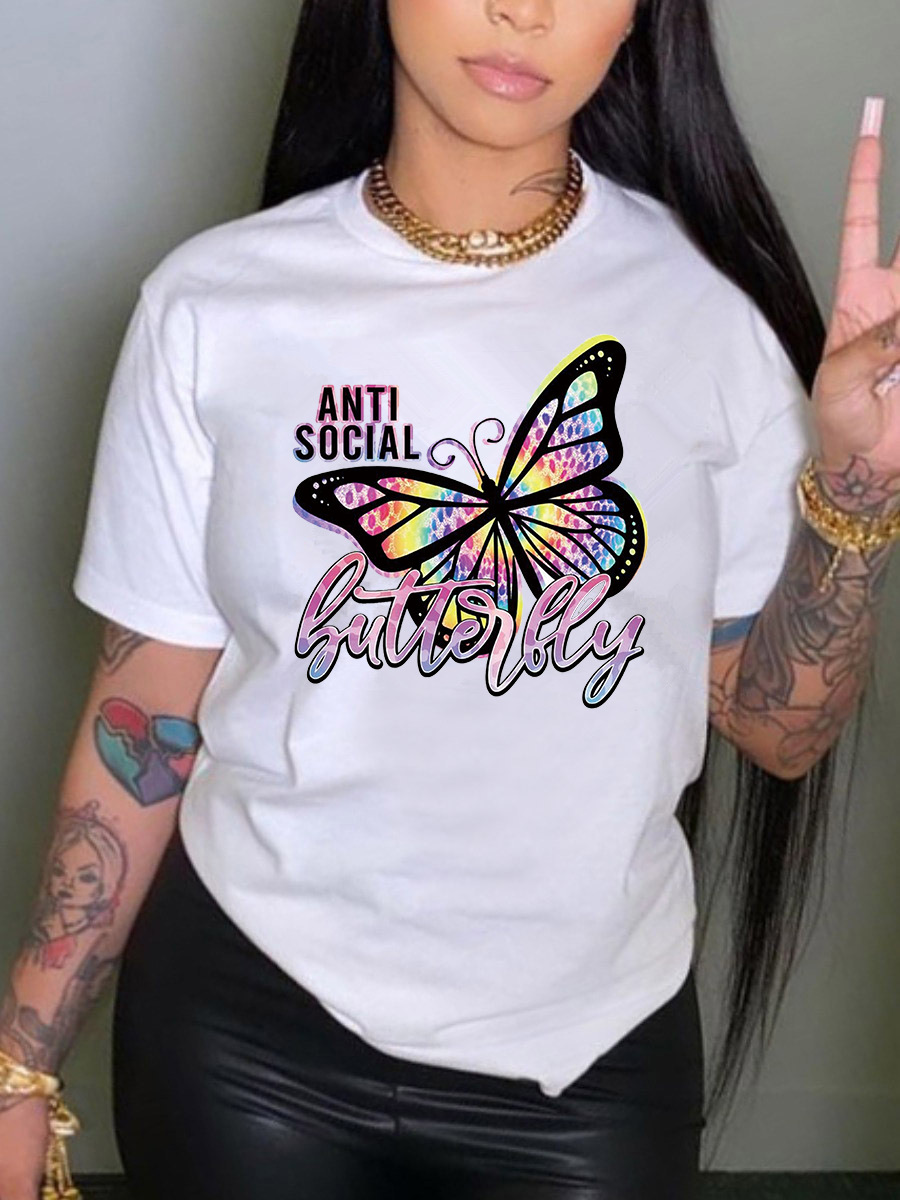 Women Beaded Round Neck T-shirt