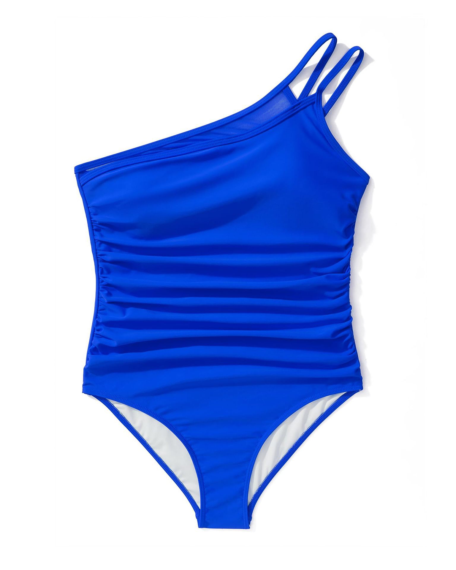 Women's Solid-Color One-Shoulder One Piece Tight-Fitting Swimsuit