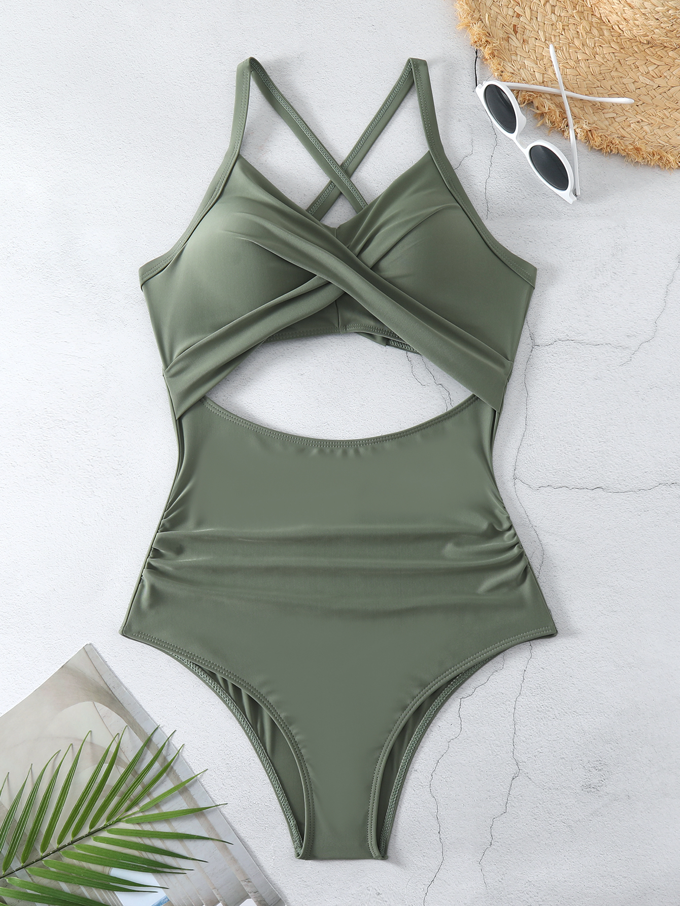 Sexy Lace-Up One-Piece Hollow Back Swimsuit