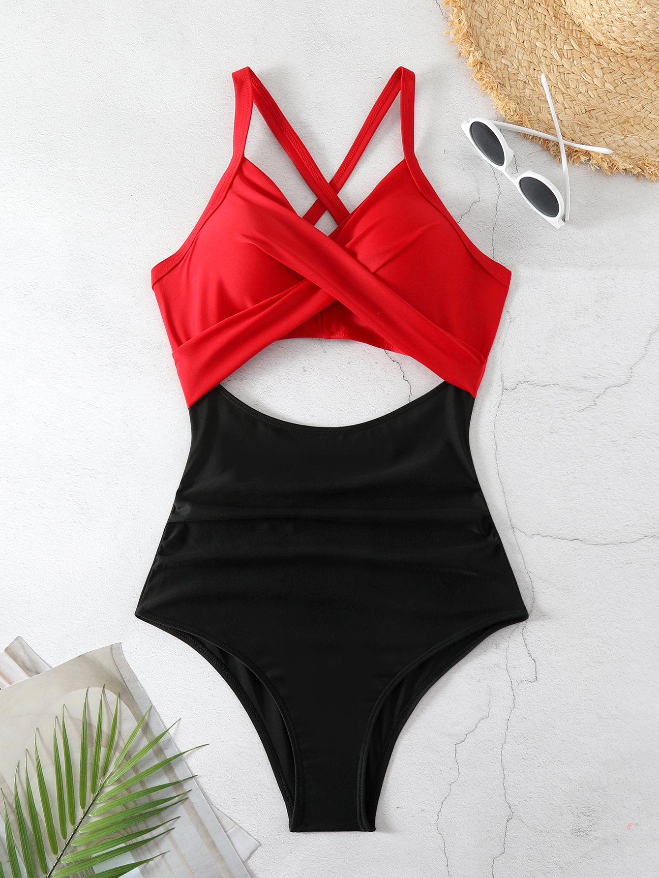 Sexy Lace-Up One-Piece Hollow Back Swimsuit