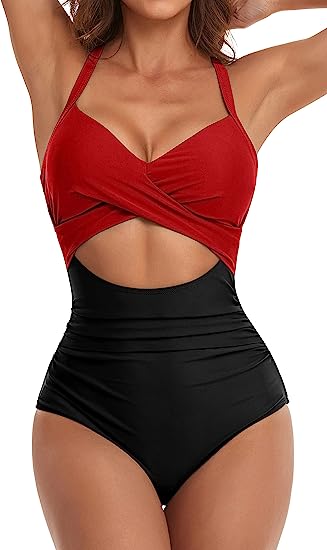 Sexy Lace-Up One-Piece Hollow Back Swimsuit