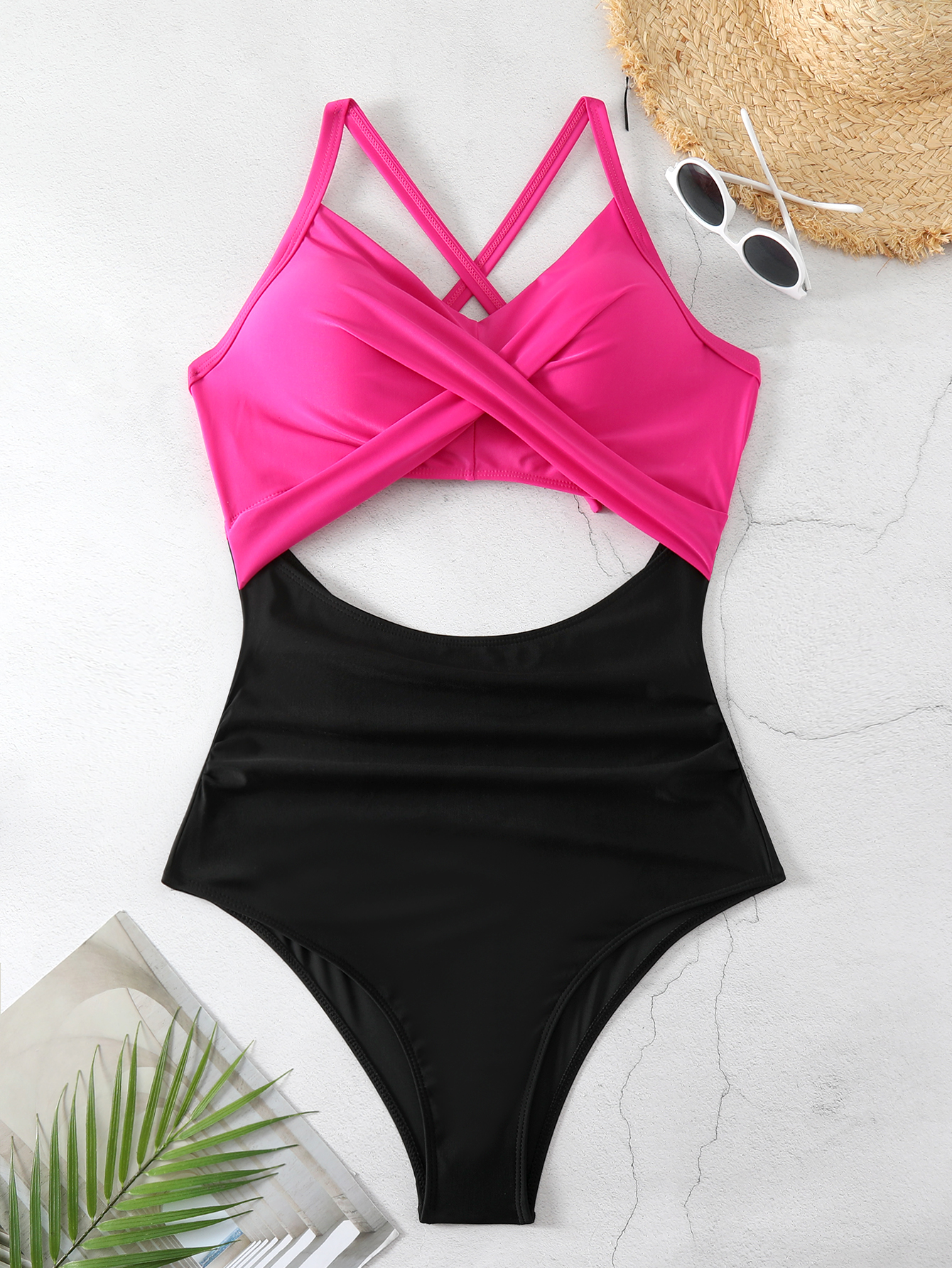 Sexy Lace-Up One-Piece Hollow Back Swimsuit