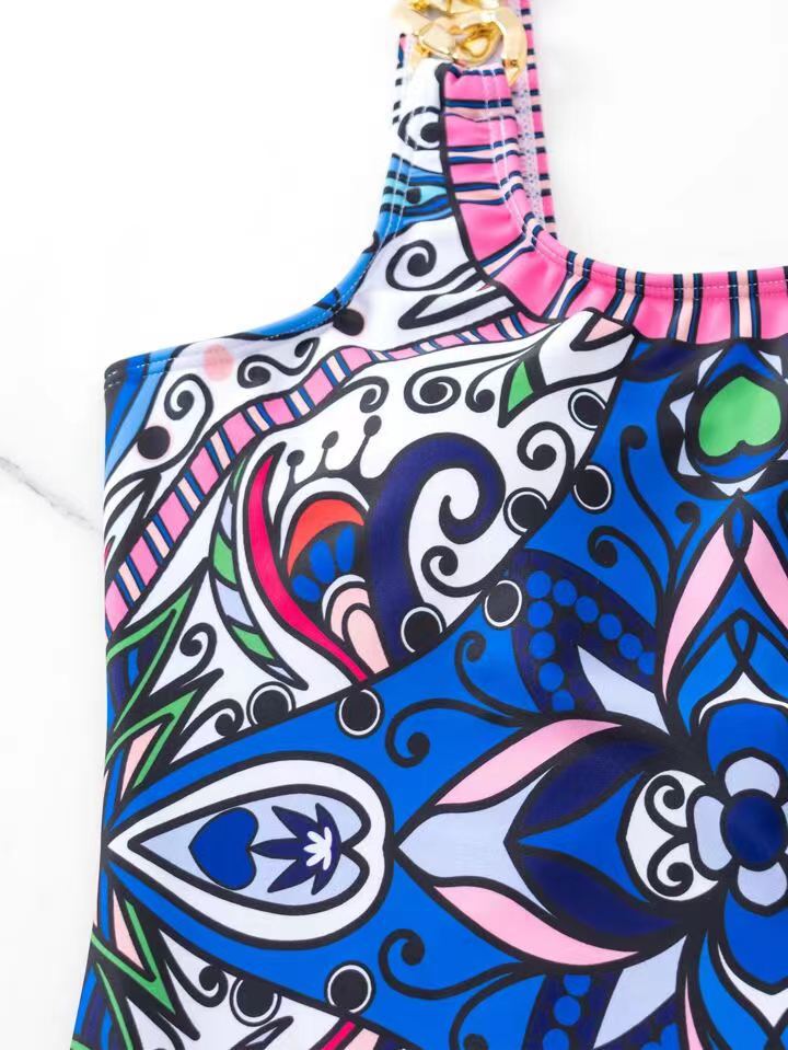 Women's Sexy Print Strap One-Piece Swimsuit