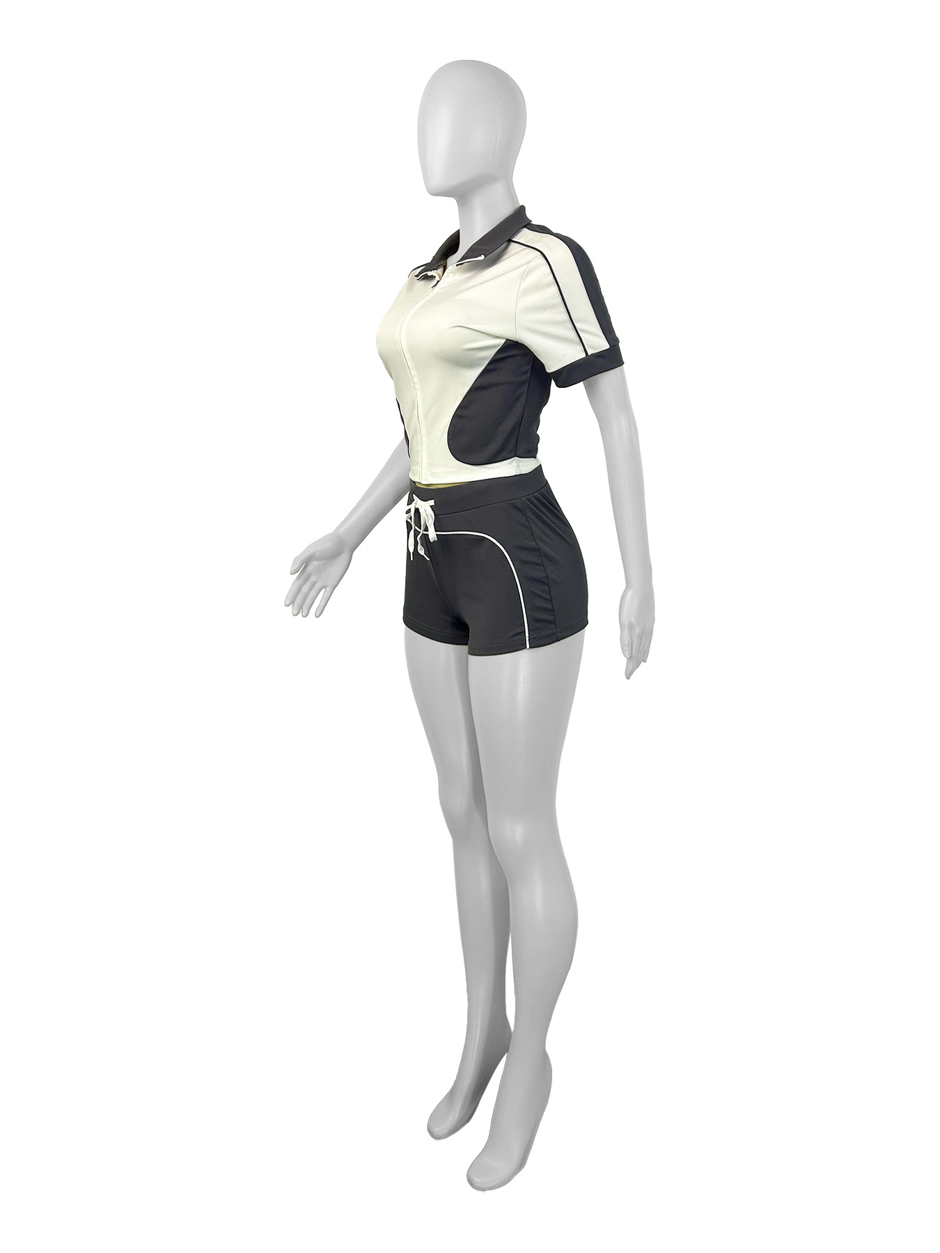 Women summer sports short-sleeved Top and shorts two-piece set