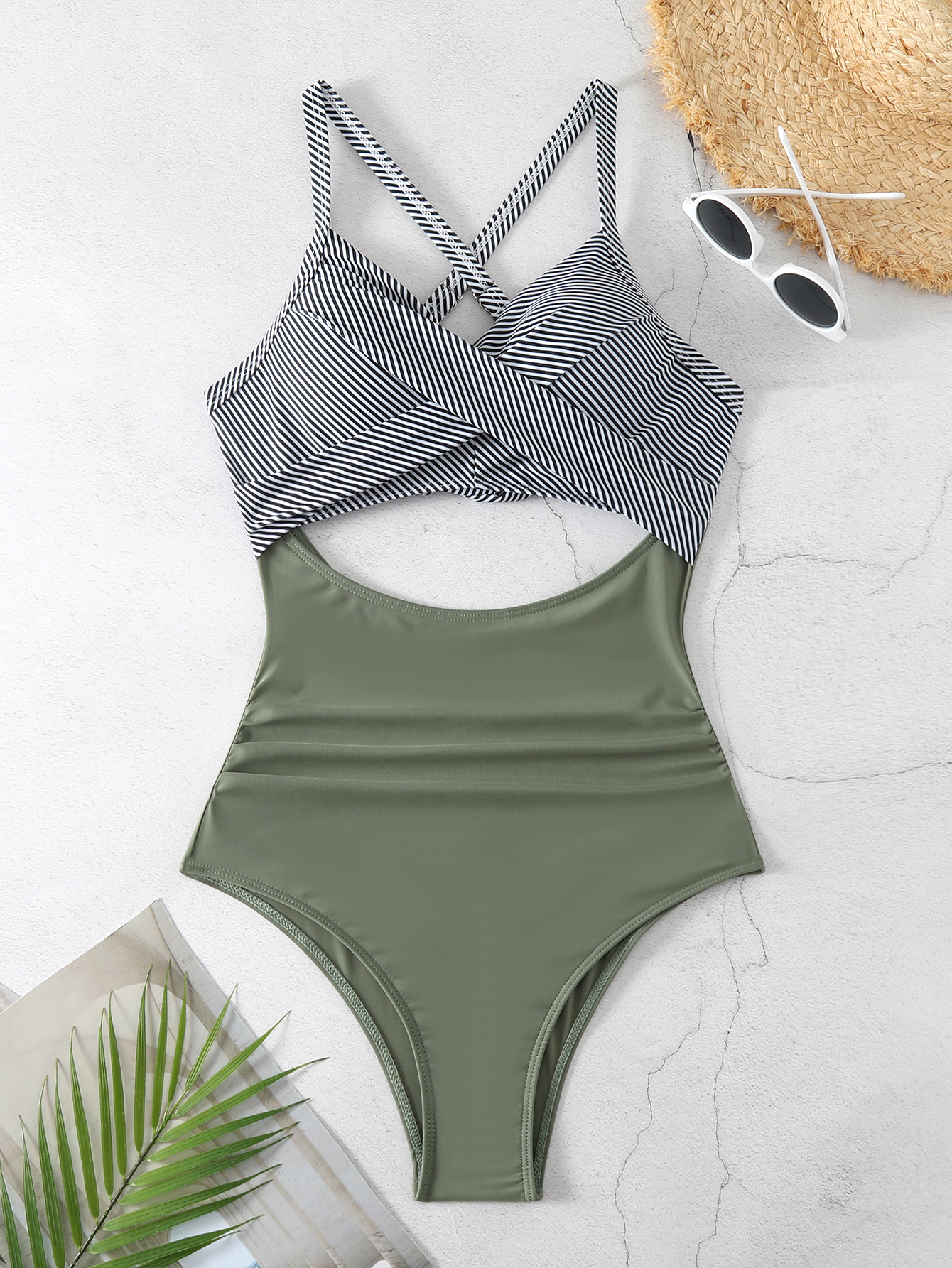 Sexy Lace-Up One-Piece Hollow Back Swimsuit