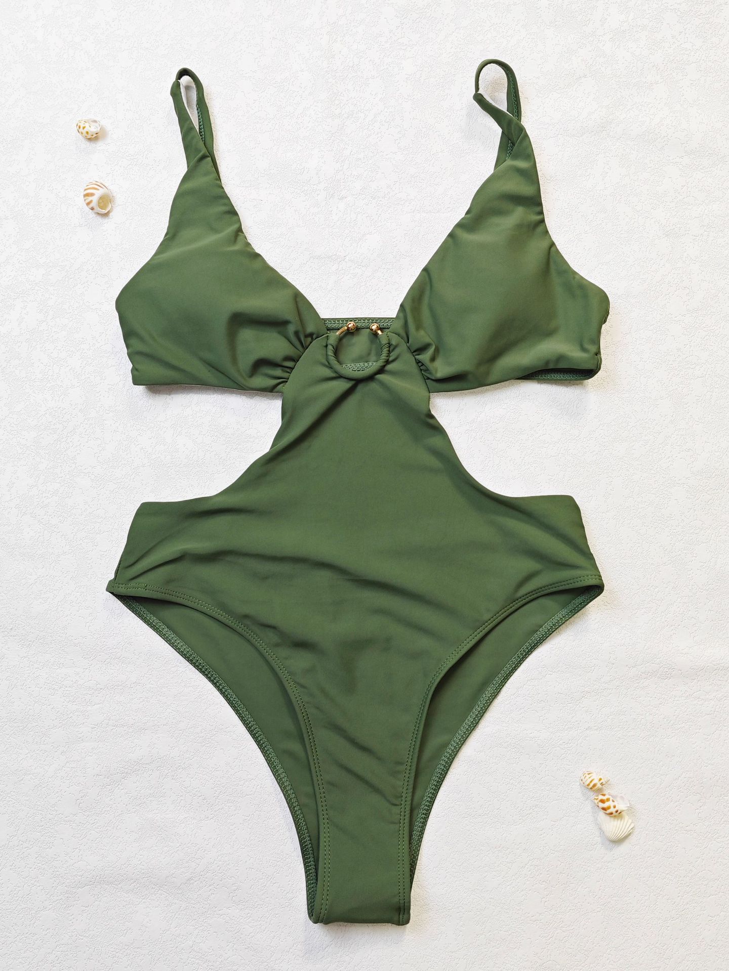 Sexy Deep V Slim Fit One-Piece Swimsuit
