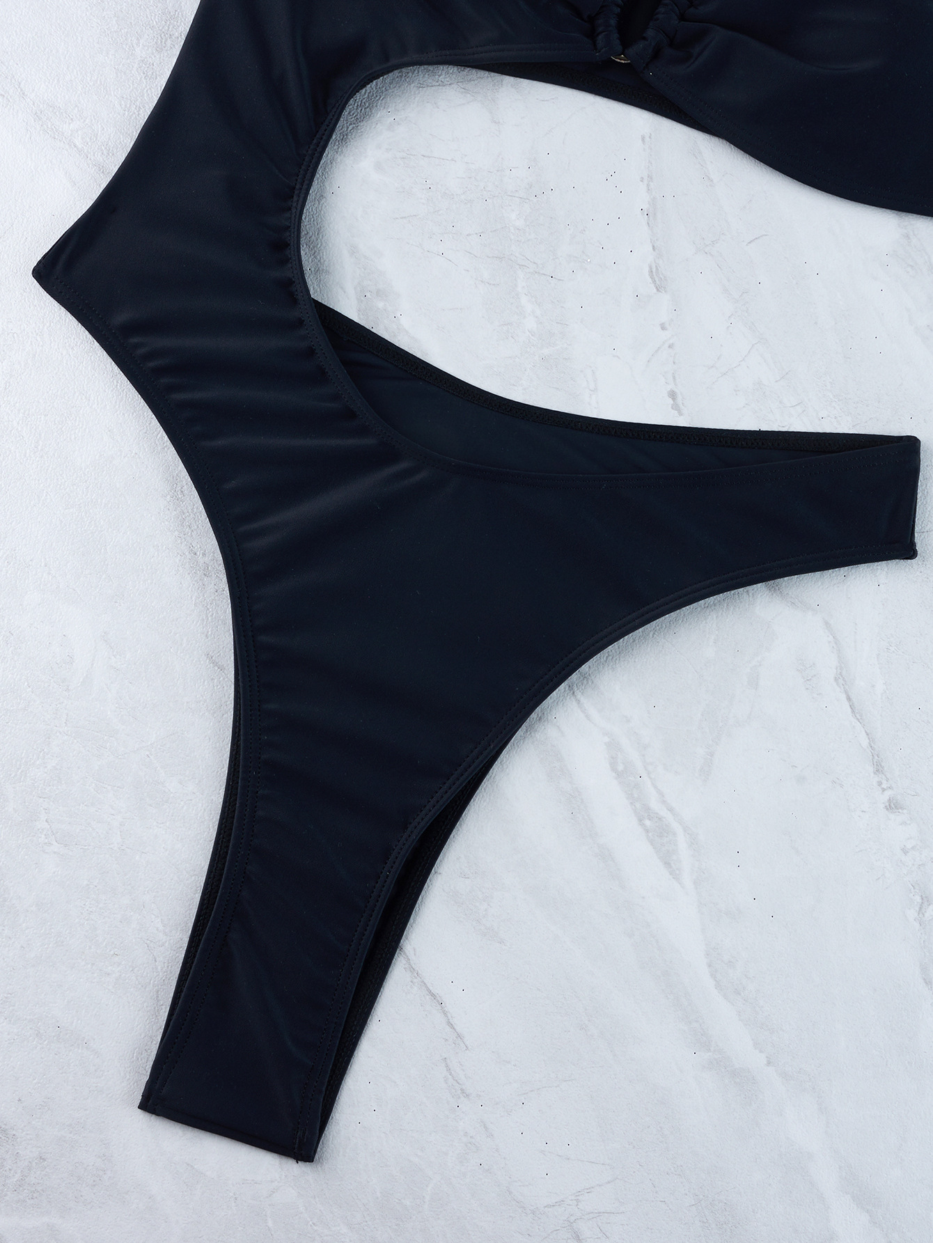 Women's Solid Color Slash Shoulder One-Piece Swimsuit