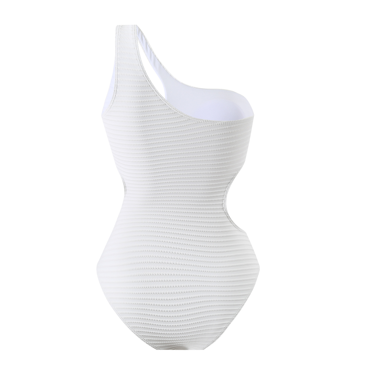 Solid Color One-Shoulder Sexy Hollow One-Piece Swimsuit