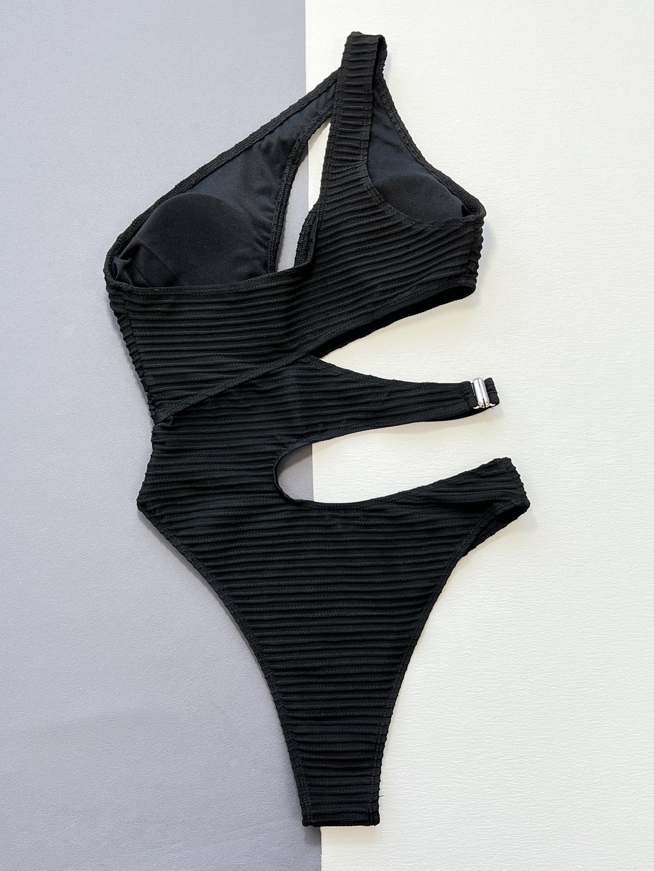 Women Bikini Solid Hollow Lace-Up One-piece Swimwear