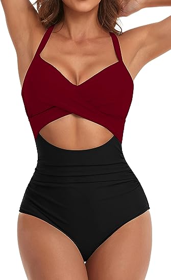 Sexy Lace-Up One-Piece Hollow Back Swimsuit