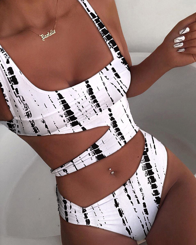 Women Sexy Solid Bikini One-Piece Swimwear