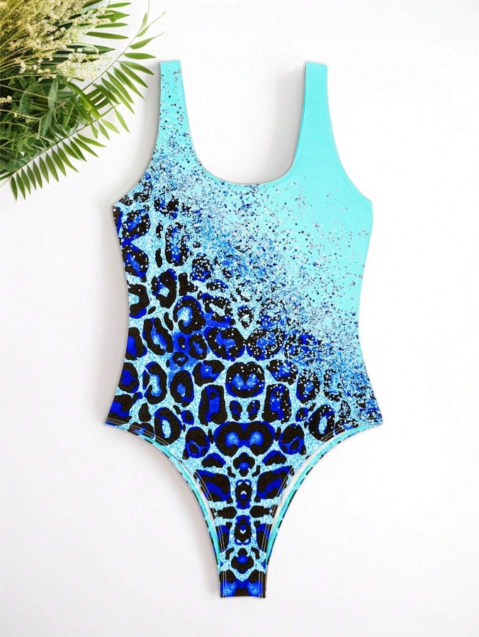 Printed Tie-Dye One-Piece Swimsuit