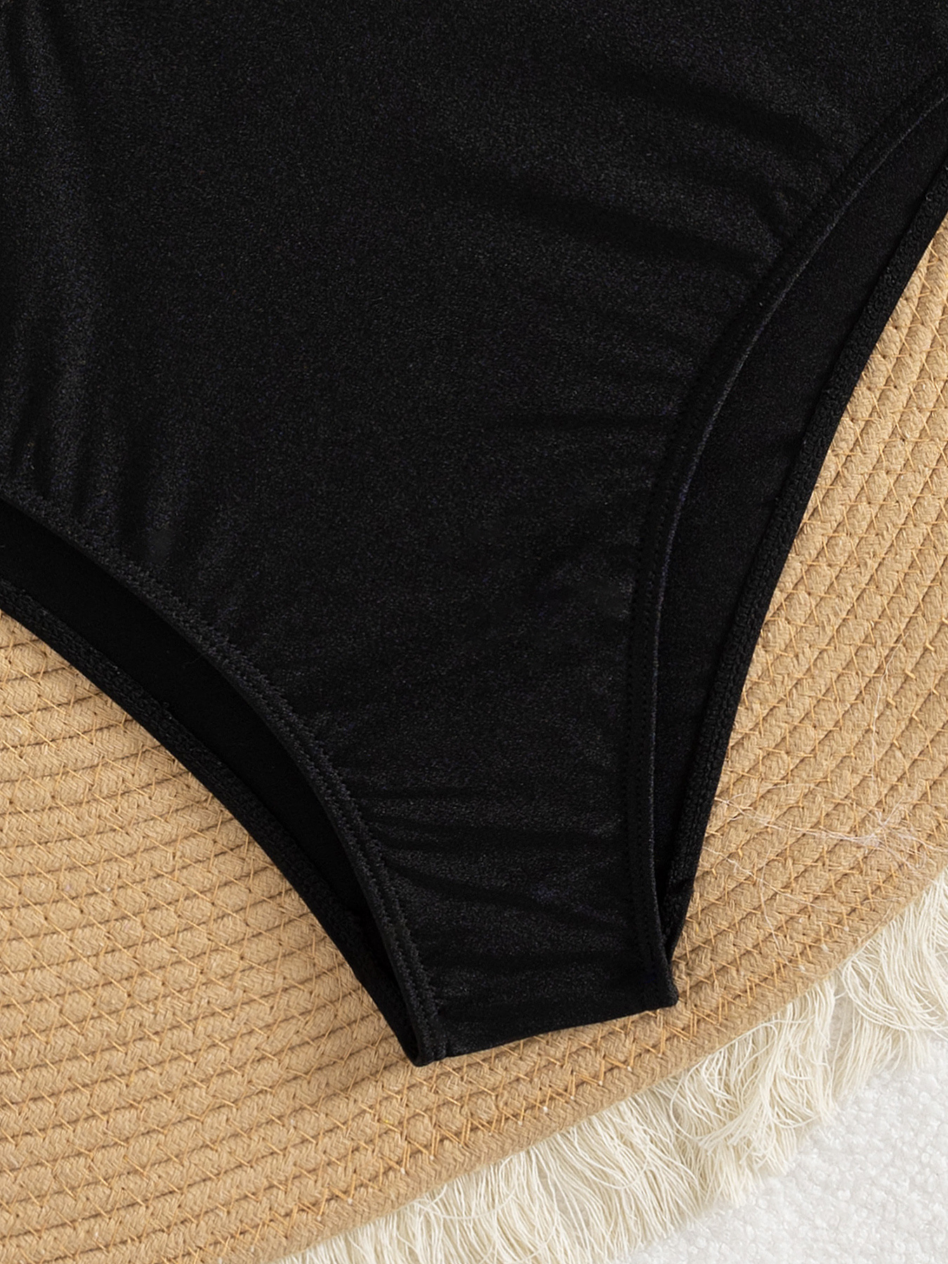 3D Flower Design Asymmetric One-Shoulder Cutout One-Piece Swimsuit