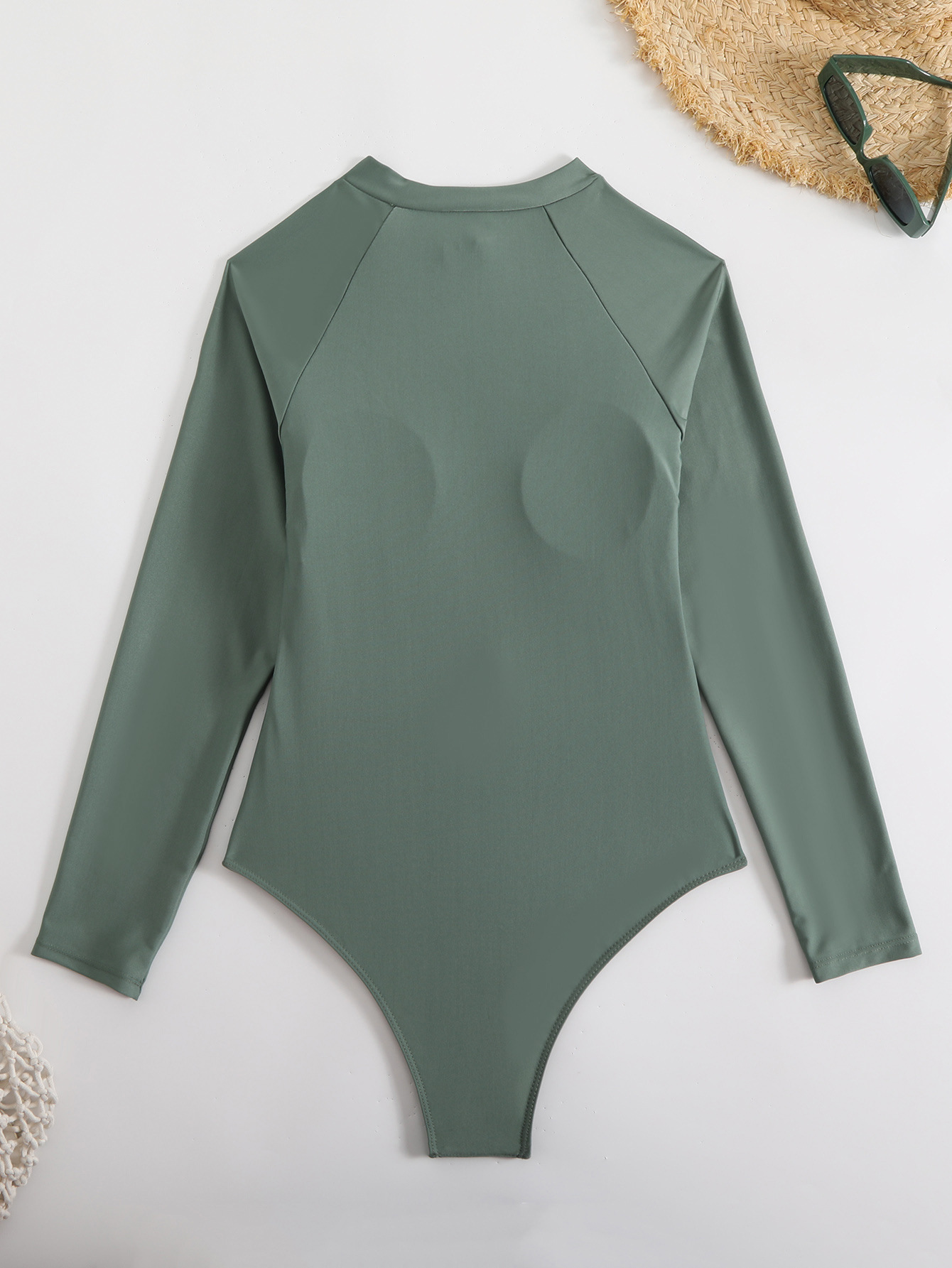 Sexy Racing Surfing Suit Color Matching One-Piece Zipper Tight Fitting Slim Fit Swimsuit