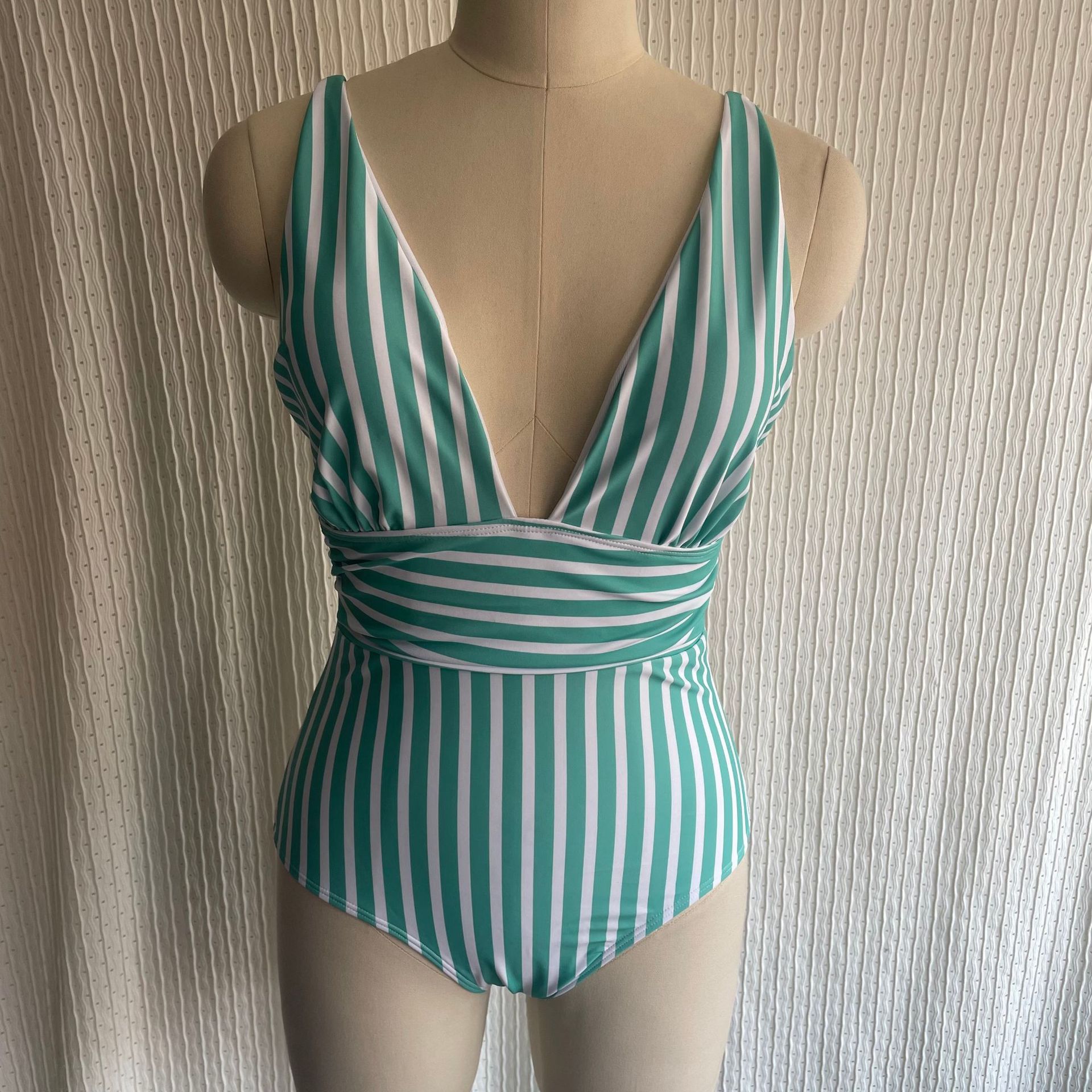 Women's One Piece Striped Swimsuit