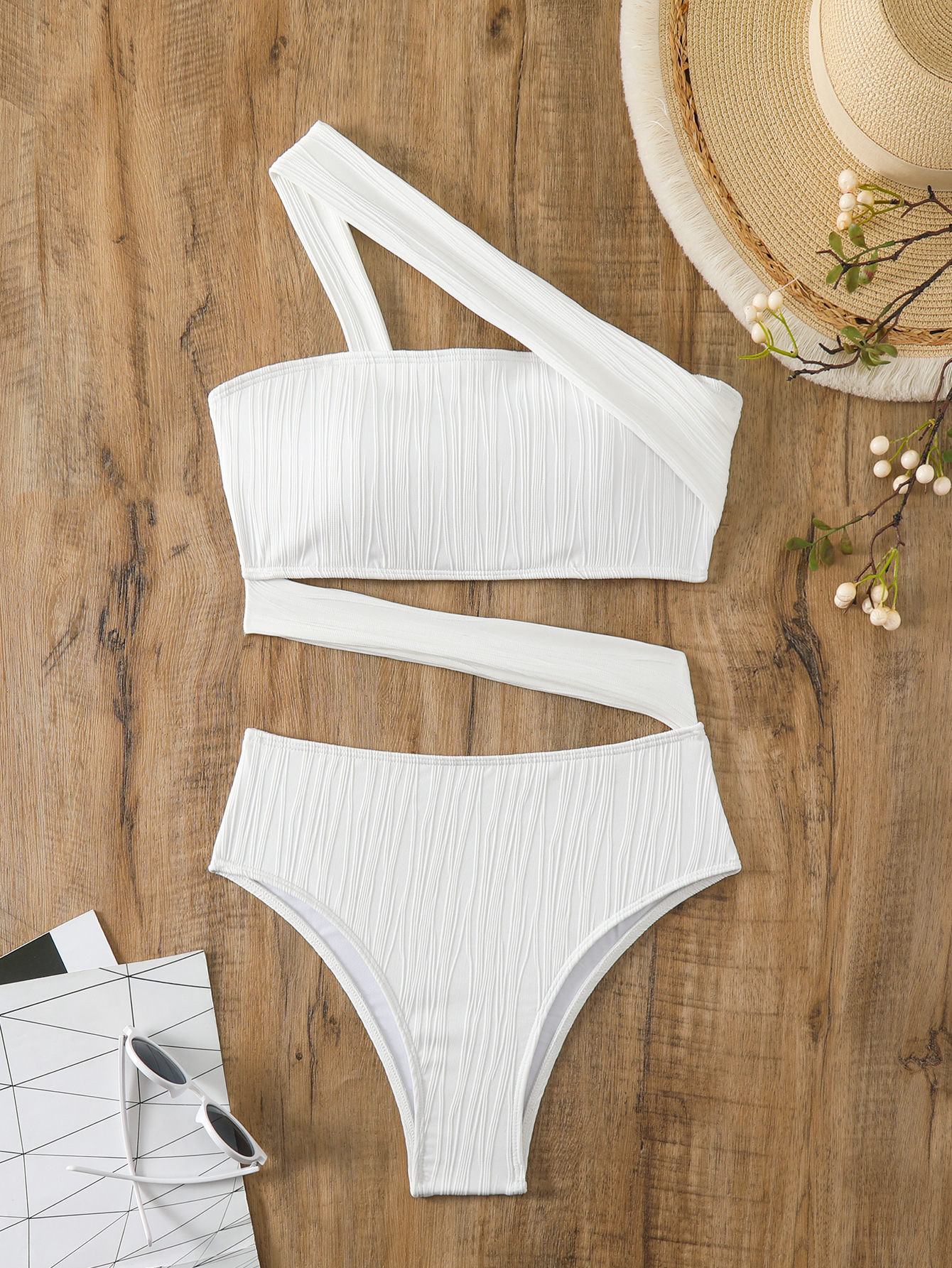Women Solid Sexy Bikini One Piece Swimwear
