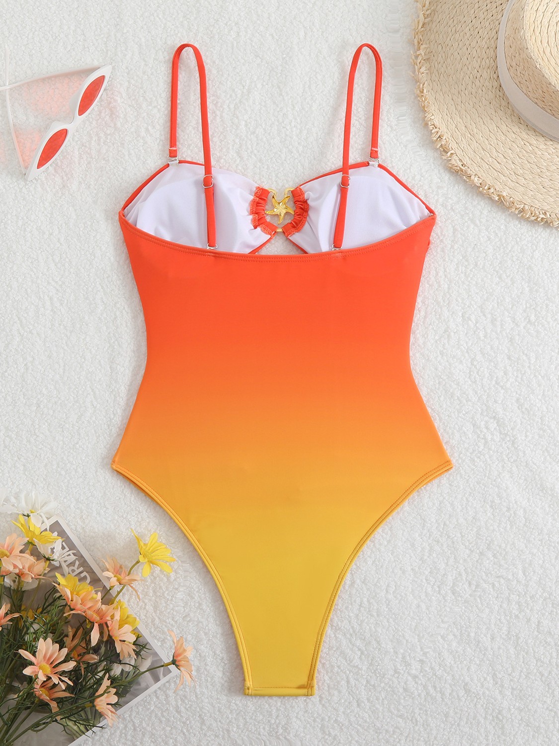 Women Sexy Gradient One-piece Hollow Swimsuit