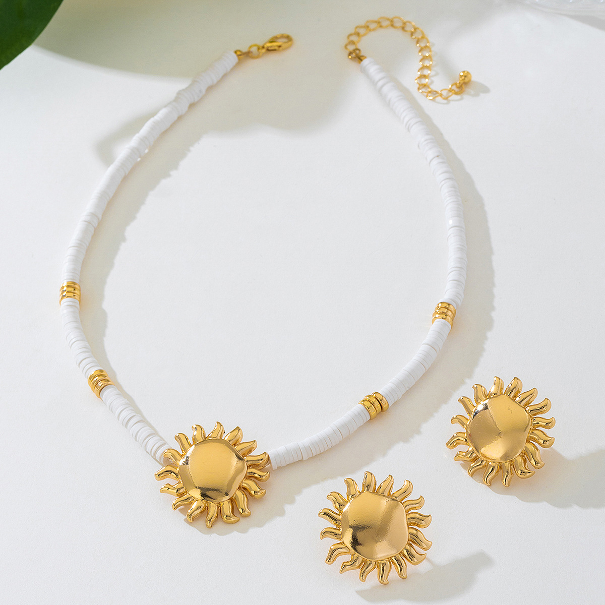 Women Sunflower Earrings Necklace