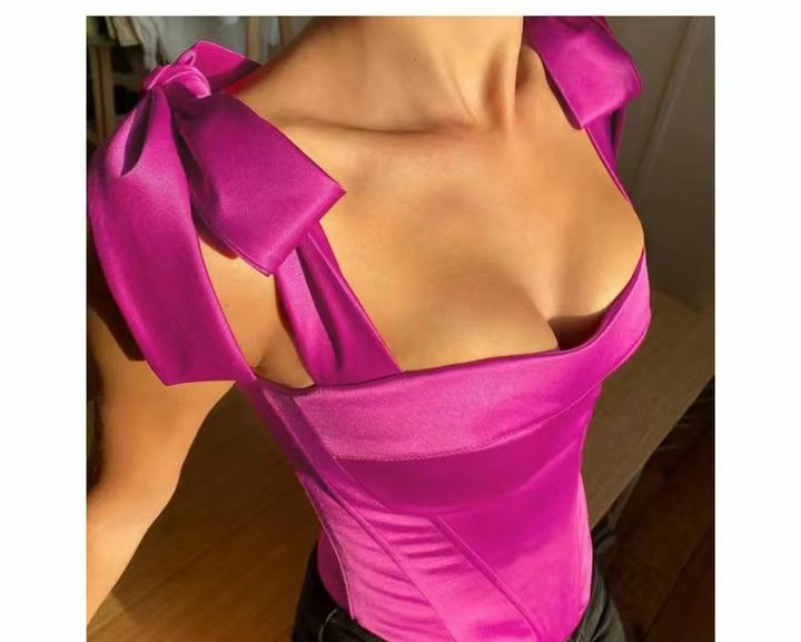 Women Spring and Summer Sexy Backless Camisole Crop Top