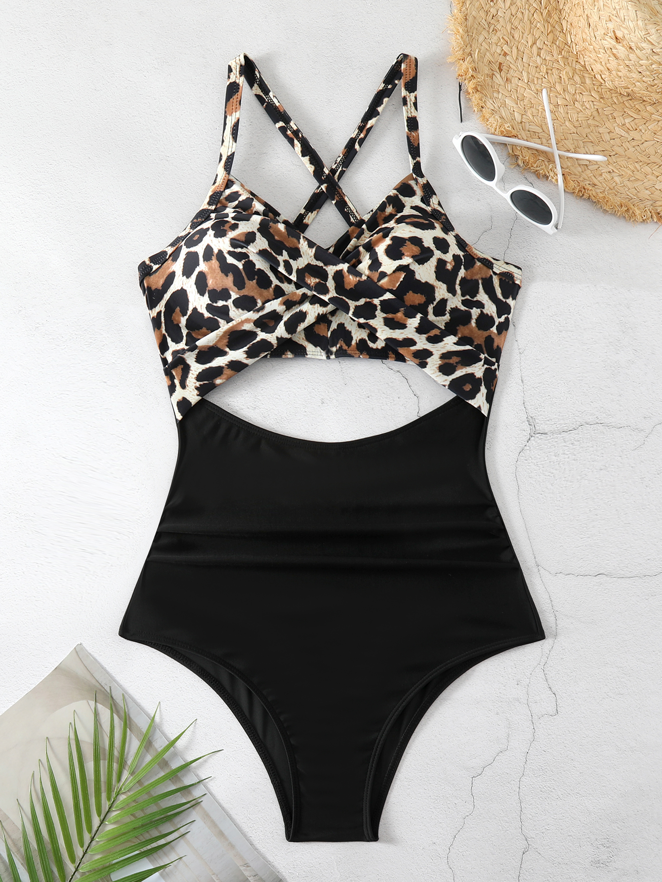 Sexy Lace-Up One-Piece Hollow Back Swimsuit