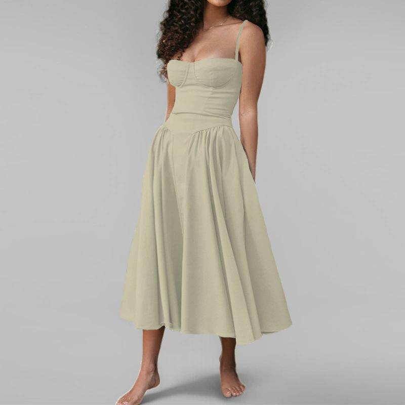 Women Spring Elegant French Retro Strap Dress