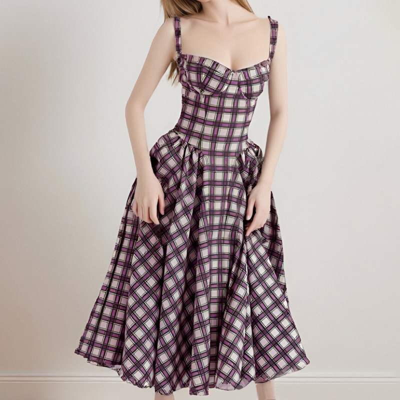 Women Spring Elegant French Retro Strap Dress